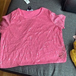 Pink sequin top